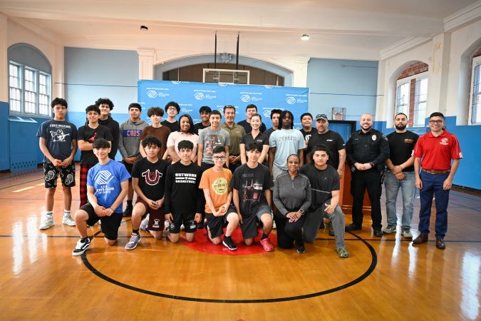 Cicero Boys Club members gathered to learn about career opportunities on the railroad. 