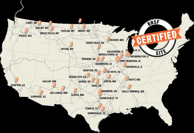 BNSF’s roster of Certified Sites, now numbering 35.