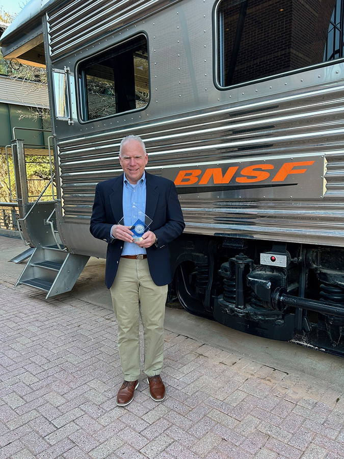 Brady with BNSF’s 2025 TRANSCAER award